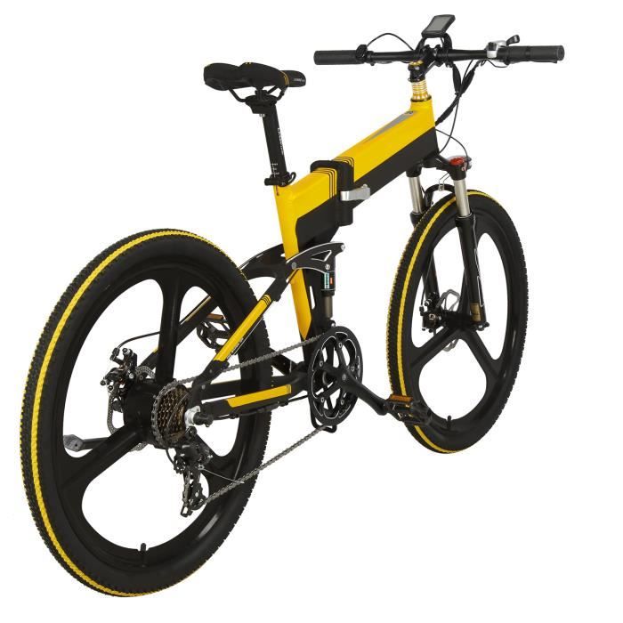 Vélo électrique pliant 400w avec compteur LCD 5 pouces et roue de 26 — free download