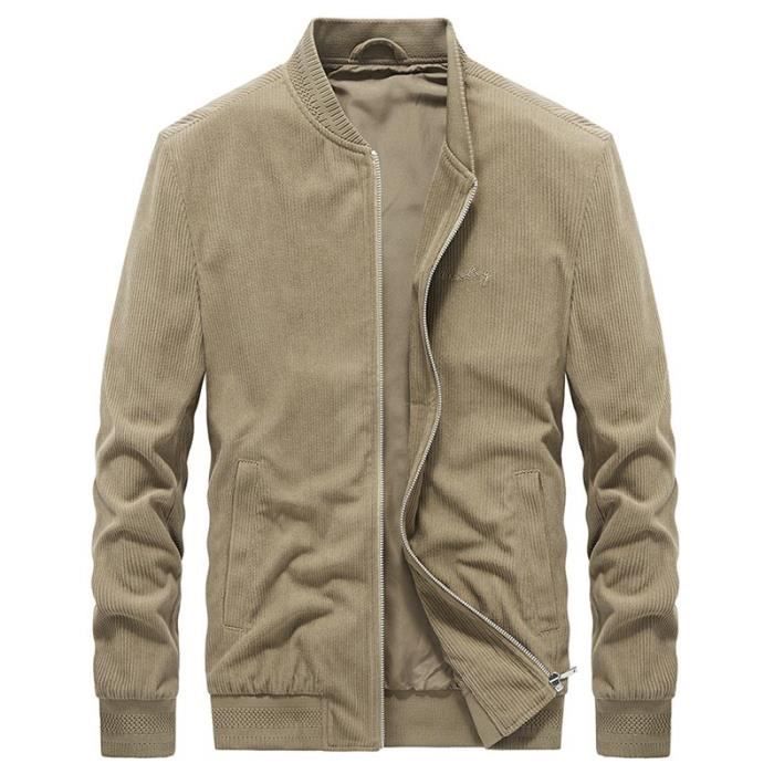 Veste Velours Côtelé Homme Printemps et Automne Casual Veste