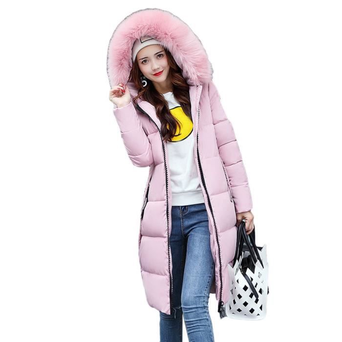Doudoune à Capuche Fille - Parka Rembourrée Chaude - Col Fausse Fourrure - Confortable, Doux - Décontractée, Mode