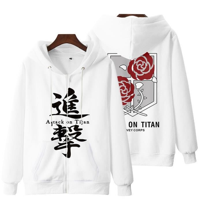 Veste à Capuche Attaque des Titans Bataillon Blanc