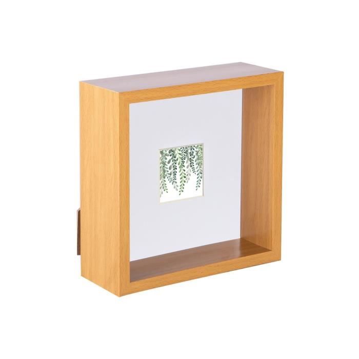 Shadow Box Fleur Artisanale En Bois 20x20cm - Personnalisable