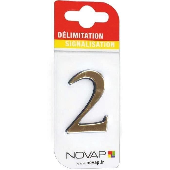 Chiffre autocollant 2 40mm or sur carte