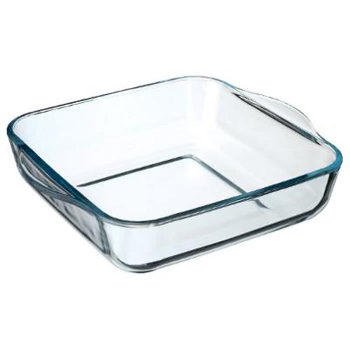 Plat à Four en Verre "Carré" 22cm Transparent Cdiscount Maison