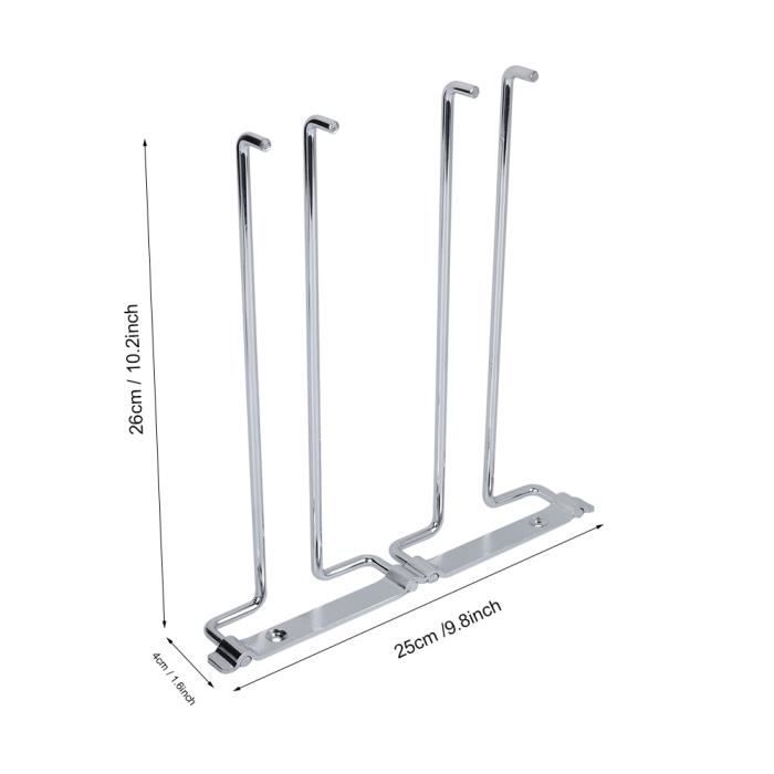 Qiilu PorteVerres à Vin Black wine glass holder, stainless steel metal