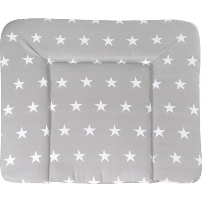 Matelas+à+langer+-+ROBA+-+LITTLE+STARS+-+85+x+75+cm+-+Gris+etoiles+blanches