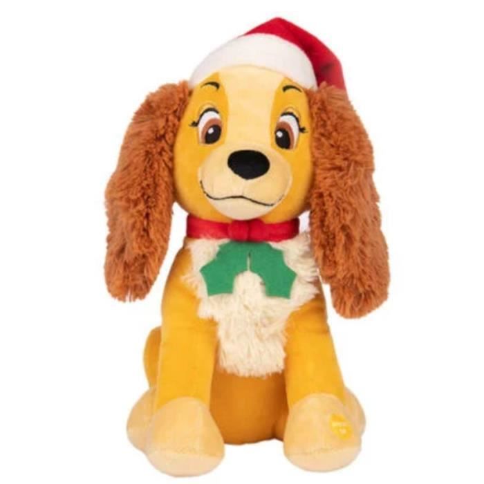 Peluche Disney Noel Belle Lady 28cm avec son Cdiscount Jeux Jouets