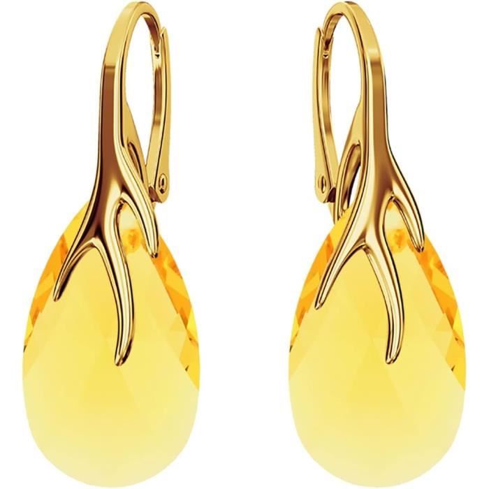 Boucles D'oreilles Argent 925 Plaqué Or Blanc 14k Avec Véritables Topazes Bleu Océan - Dormeuses