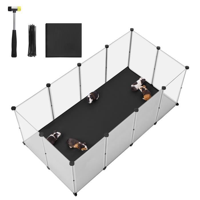 Meilleurs prix pour Enclos pour Animaux - SONGMICS - 145 x 73 x 57 cm - Blanc - Plancher et Tapis Imperméable et Amovible