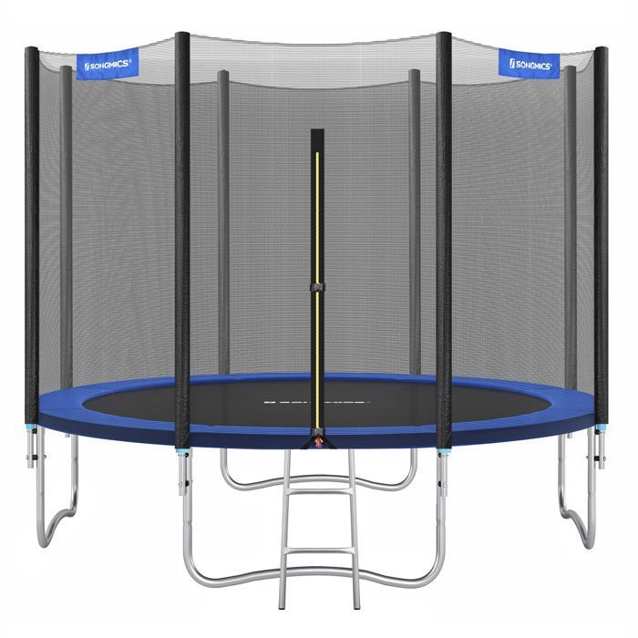 Trampoline avec filet de s&eacute;curit&eacute; de couleur noir et bleu Songmics
