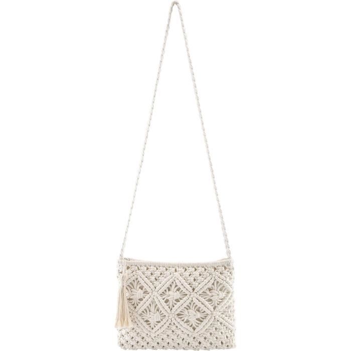 Sac Bandoulière Femme Rétro Couleur Caramel - Déco Pompon, Faux Cuir, Très Bon état