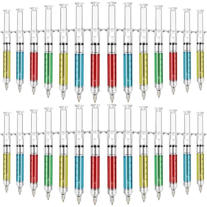 Lot De 4 Stylos à Bille Rétractables Dentiste - Pointe Fine 0,55mm - Encre Noire - Motif Personnalisé