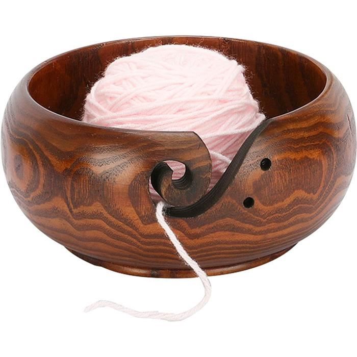Bol à Tricoter En Bois 7.7 Pouces Avec Couvercle - RoseFlower Rangement Crochet Et Tricot Stable #1