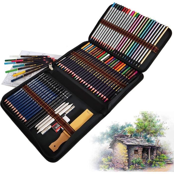 QUER Crayons de Couleur Adulte, 24 Crayons aquarelle 12 Crayon de