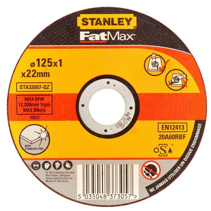 Stanley Disque aggloméré fin à tronçonner linox 125x1.0 STA32607 QZ