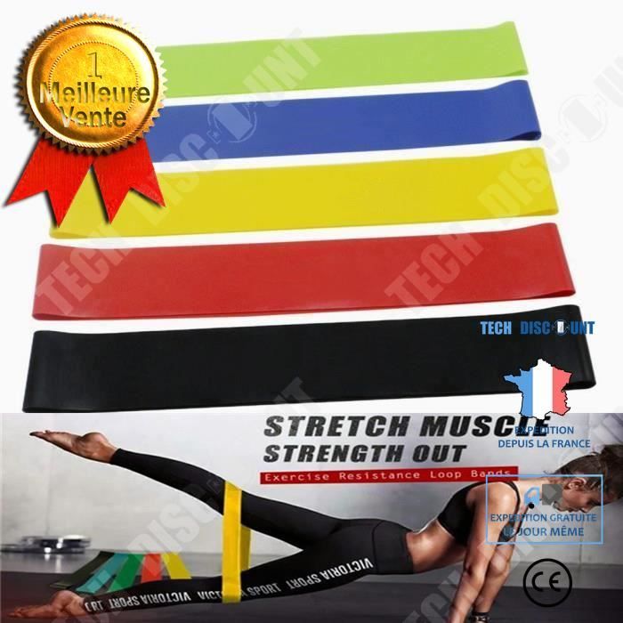 Bandes Élastiques Fitness - Lot De 3 Niveaux De Résistance - Tissu Anti-Glisse - Pour Yoga, Muscu, Fessiers