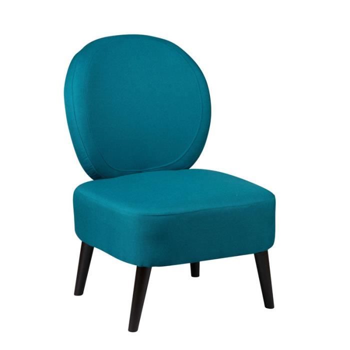 fauteuil crapaud tissu bleu canard - bangkok - l 59 x l 66 x h 86