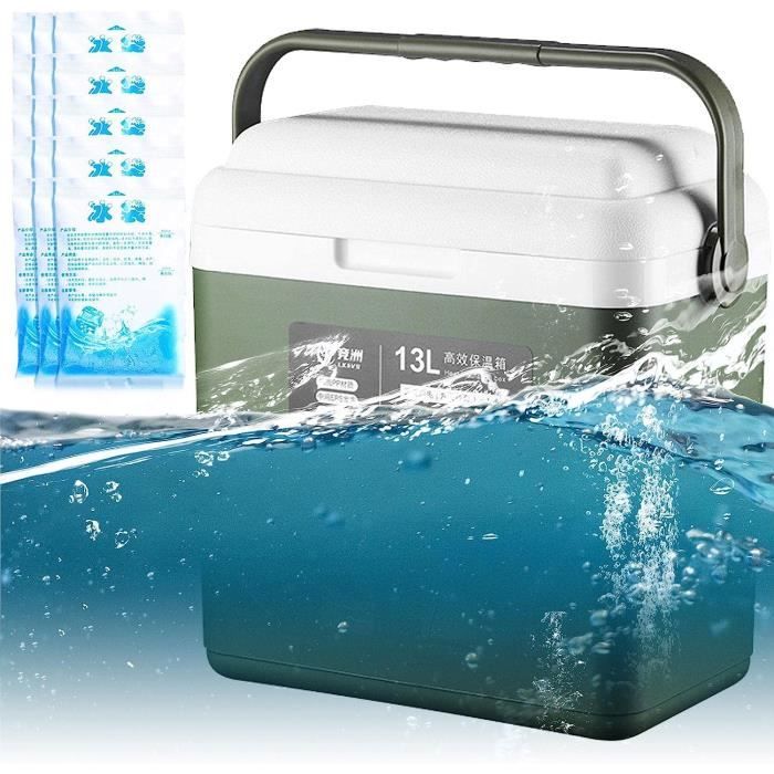 Glacière Camping 5L Isolée PU - Maintient Au Froid 76h, Au Chaud 12h, Portable Pour Pique-nique, Plage, Voiture - 7