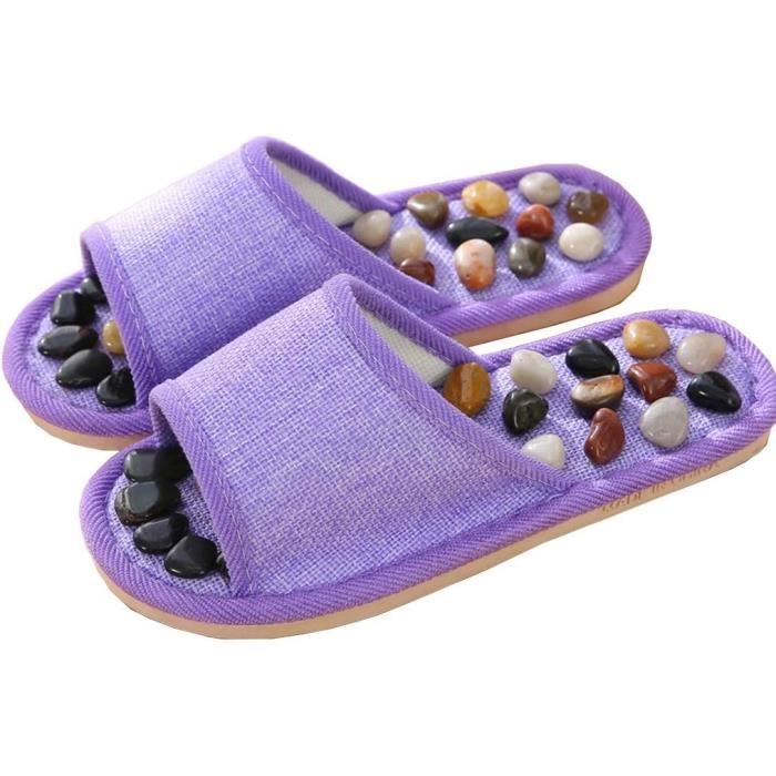 Chaussons De Massage Des Pieds En Pierre De Galet Soins De Santé Tongs