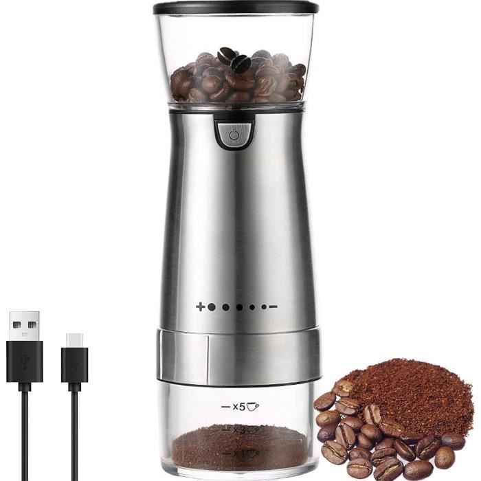 Moulin à Café électrique 350W Bol Amovible 120g Grande Capacité Broyeur