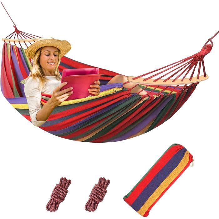 Hamac Jardin 300kg Transportable Hamac Double SONGMICS 210x150cm - Charge 300kg Avec Sangles Et Sac Transport Hamac Exterieur