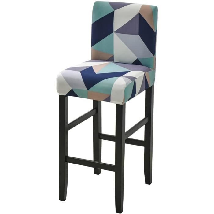 Lot De 2 Housses Extensibles Pour Tabouret De Bar Rectangulaire - Motif Tournesol - Tissu Polyester élastique - Protection Anti-taches