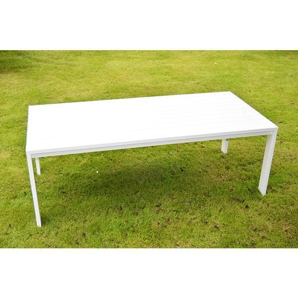 table de jardin aluminium blanc 2,2 m x 1 m x 0,8 m