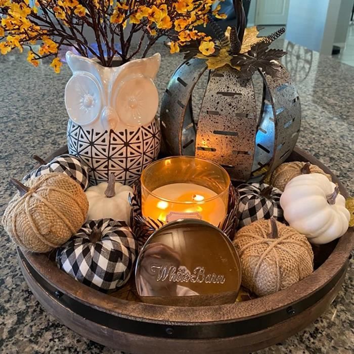 Ensemble De Décoration De 12 Citrouilles Artificielles De Diverse Tailles Pour