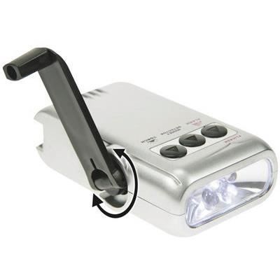 Lampe torche - ZL388/5 - Dynamo LED - Rechargeable - Économie dénergie - Couleur grise