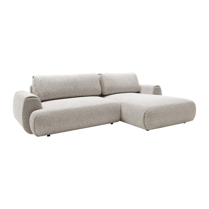 Canapé dangle droit convertible en tissu chiné gris clair MONELIA