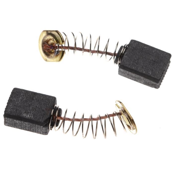 2 Balais Charbon 6x9x12mm Pour Outil Makita JS8000 - Avec Ressort Et Câble - Pièce Rechange Moteur
