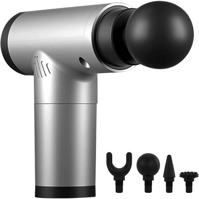 Pistolet De Massage électrique - 6 Vitesses - Silencieux - Gris - Neuf