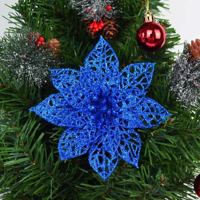 Noël arbre de cœur ornement décoration de Noël Cadeau Fait Main Feutre Poinsetta