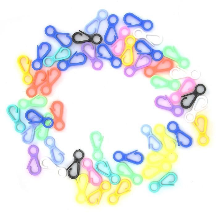 uxcell Lot de 200 anneaux de liaison de chaîne en acrylique - Connecteurs ouverts - Crochets en C en plastique pour la fabrication de bijoux et de