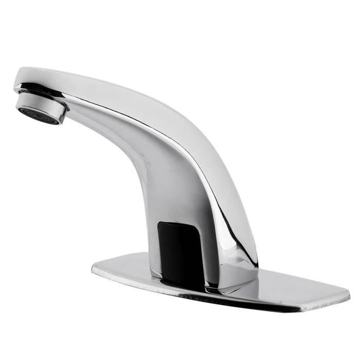VINGVO Robinet d'eau Robinet de capteur G1 / 2 robinets de lavabo de robinet de mélangeur froid