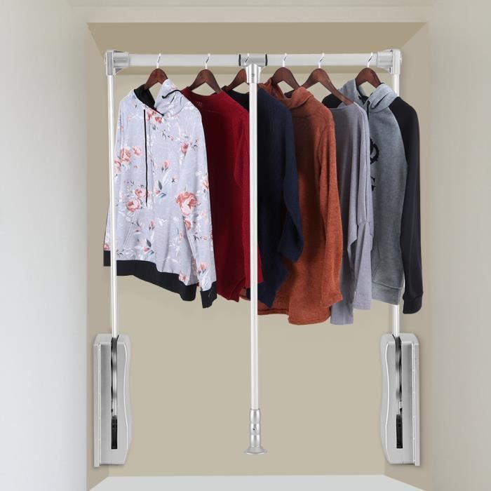 2X Ovale Garde-robe Suspendu Vêtements Rail End Socket Support Argent Paire 