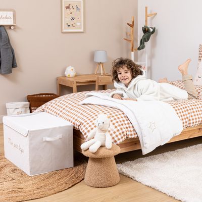 Coffre de rangement enfant Yuma blanc bouclette 36x57cm - Atmosphera