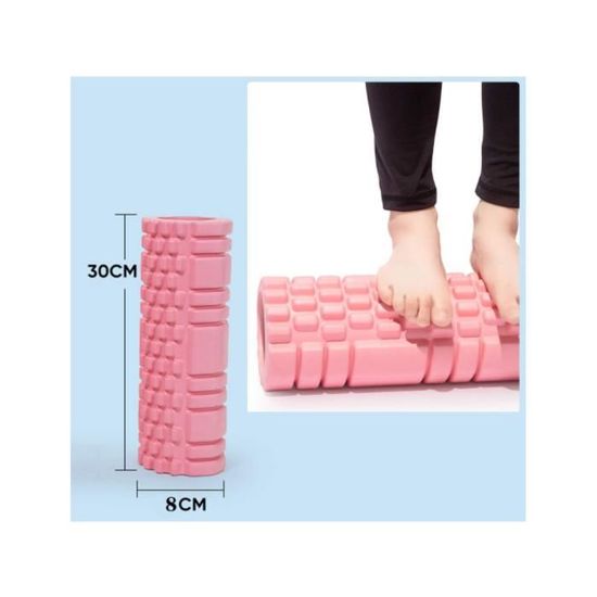 Rouleau De Massage EPP 30x15 Cm – Foam Roller Professionnel Dureté Moyenne Pour Dos, Jambes, Fascias – Noir