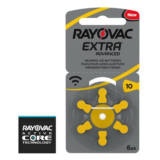 Rayovac piles pour aides auditives Taille 10-5 Packs de 6 piles 