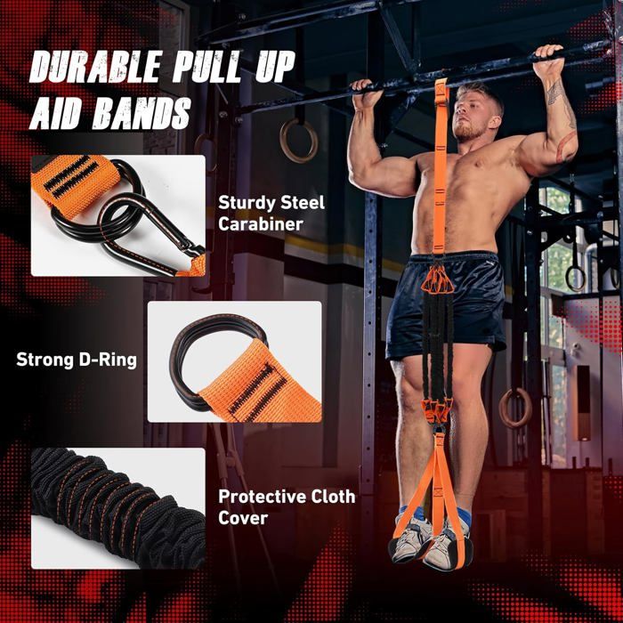 Bandes De Résistance Pour Traction – 3 Niveaux Ajustables, 34 Kg Chacune, Pour Muscu à La Maison (débutants Bienvenus)