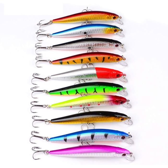 Leurre pêche articulée (Dur) - Coloris Brochet - 2 hameçons triple /Rivière( Mer