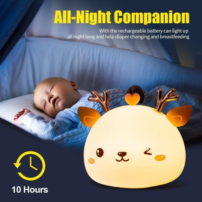 Acheter Dessin animé veilleuse enfant lampe Mini cerf LED lampes de bureau  mignon bricolage Portable avec téléphone réglable