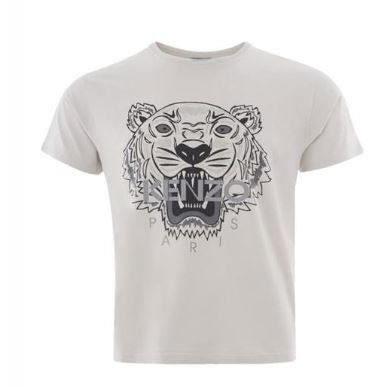 Tee Shirt Homme KENZO Blanc Tigre Imprime Manches Courtes Col Rond Blanc Cdiscount Pret a Porter