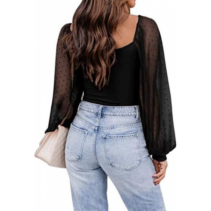 Blouse manche bouffante discount transparente