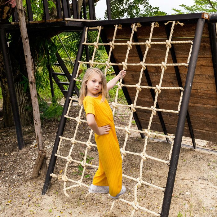 Filet d'escalade pour jeux en plein air, filet de sécurité en nylon robuste pour cabanes dans les arbres et aires de jeux, filet de chargement fiable pour enfants et balançoires