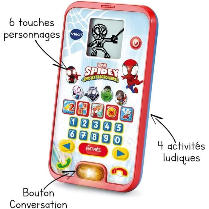 VTECH - SPIDEY - Le Smartphone Éducatif de Spidey - Enfant - Rouge - Mixte  - 3 ans - Pile - Cdiscount Jeux - Jouets