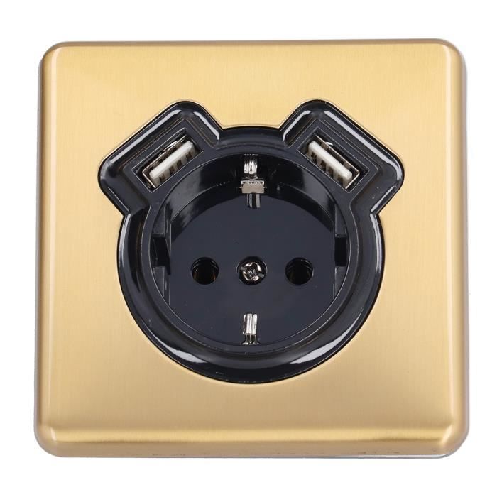 Prise de courant rétro avec USB, panneau en métal bronze, interrupteur  vintage interdit, prise TV RJ45, UE, France, 10A - AliExpress