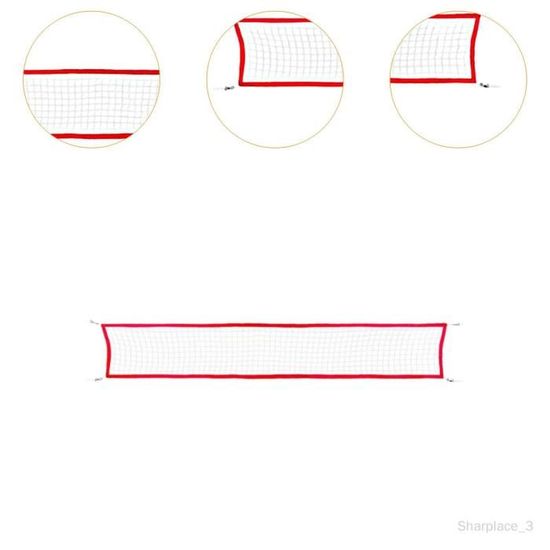 Filet De Volleyball 9.5m X 1m - Filet Mailles 10cm - Sac De Transport Inclus - Pour Plage Et Extérieur