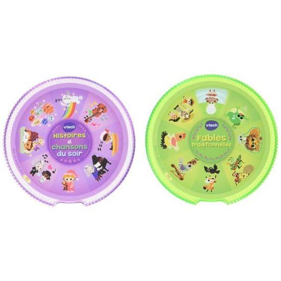 VTech Funny Sunny – Pack Recharge N°1 – 2 Disques – Histoires, Chansons, Fables – Dès 3 Ans