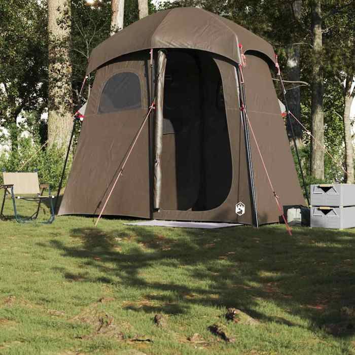 Tente De Camping VidaXL - Imperméable PU - Double-toit Amovible - Paroi Moustiquaire - E-port