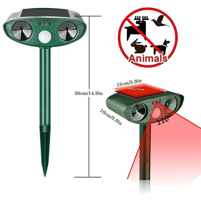 MARSEE Répulsif Chat Ultrason Solaire Exterieur, Répulsif Pour Animaux